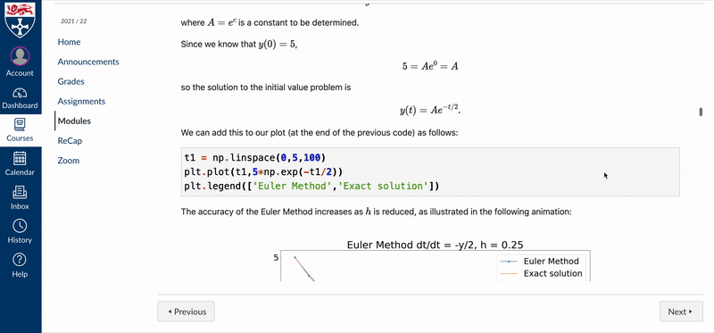 Embedded exercises