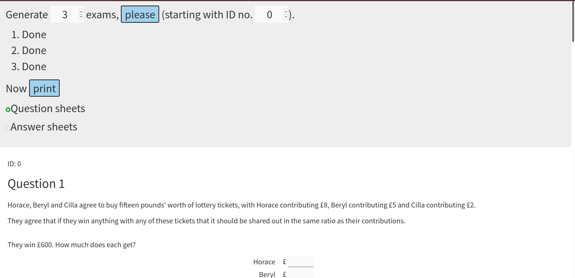 Worksheet